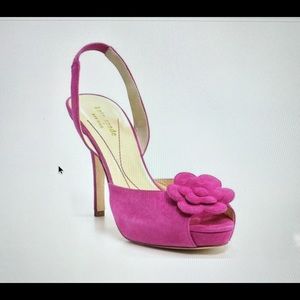 Kate Spade Pink Suede Platform Heels size 8